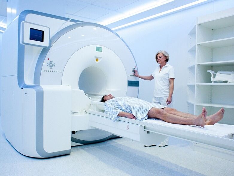 Diagnostic MRI of secretions upon stimulation